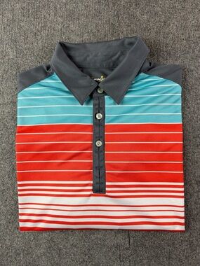 Pin High Swing Dry Mens Short Sleeve Golf Polo Shirt Size L Multicolor